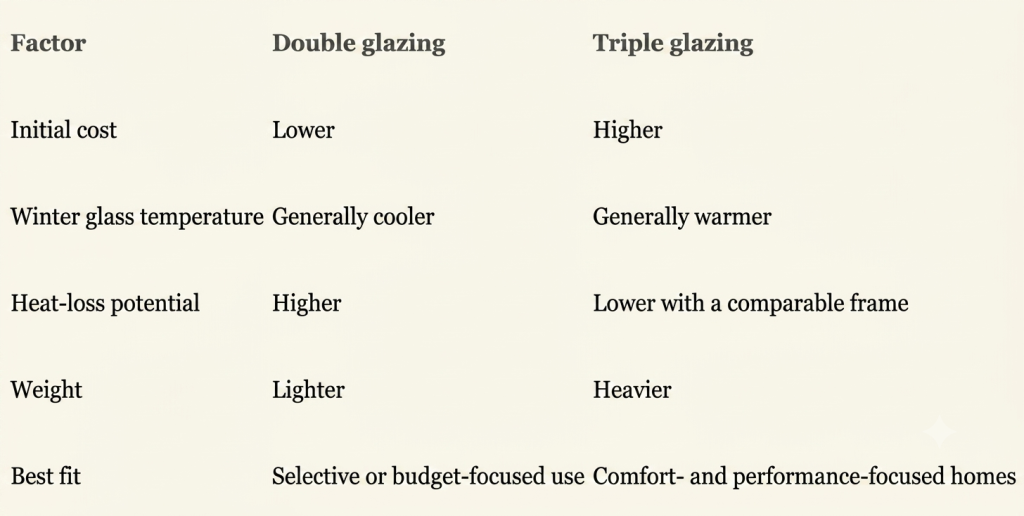 difference between Double vs. Triple-Pane Windows